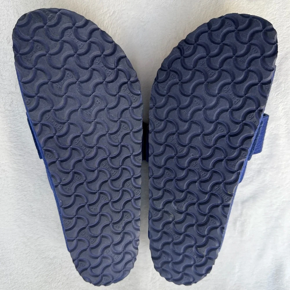 Birkenstock Kyoto Nubuck Leather Desert Buck Indigo Blue Sandals Size 45 US 12